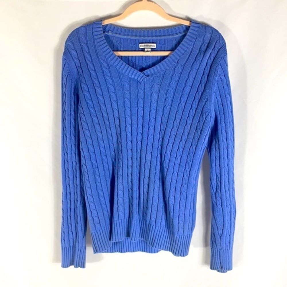 Croft & Barrow periwinkle cable knit‎ sweater (M)